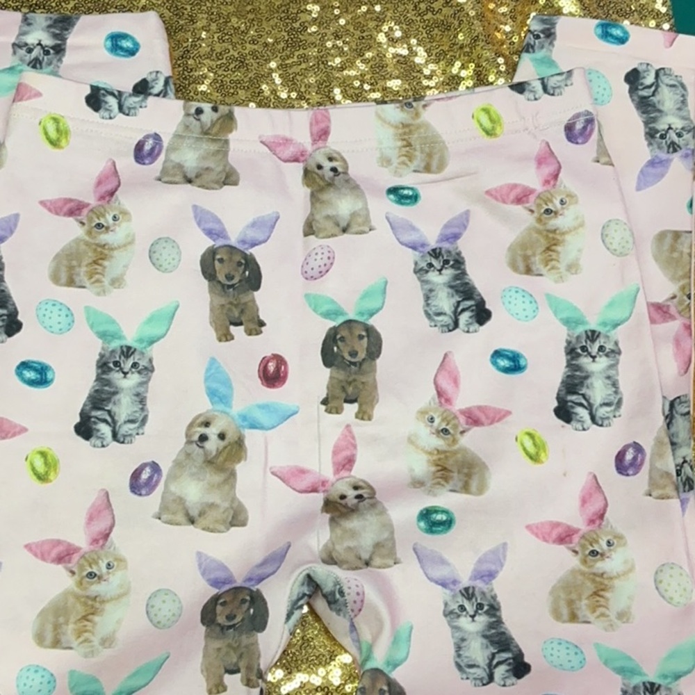 Capelli of New York Pink Bunny Print Leggings